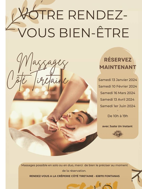 Les Massages - Côté Tiretaine - Crêperie Orcines - restaurant a faire ORCINES